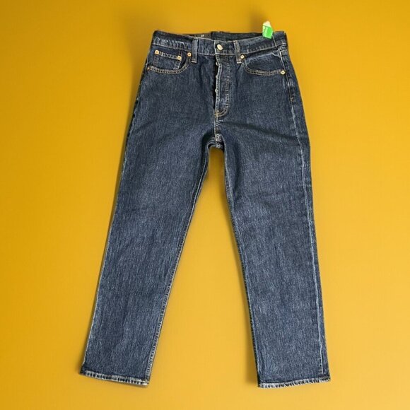 Deadstock NWT Gap Cheeky Straight High Rise Jeans Womens Blue Denim Button Fly - Picture 2 of 6